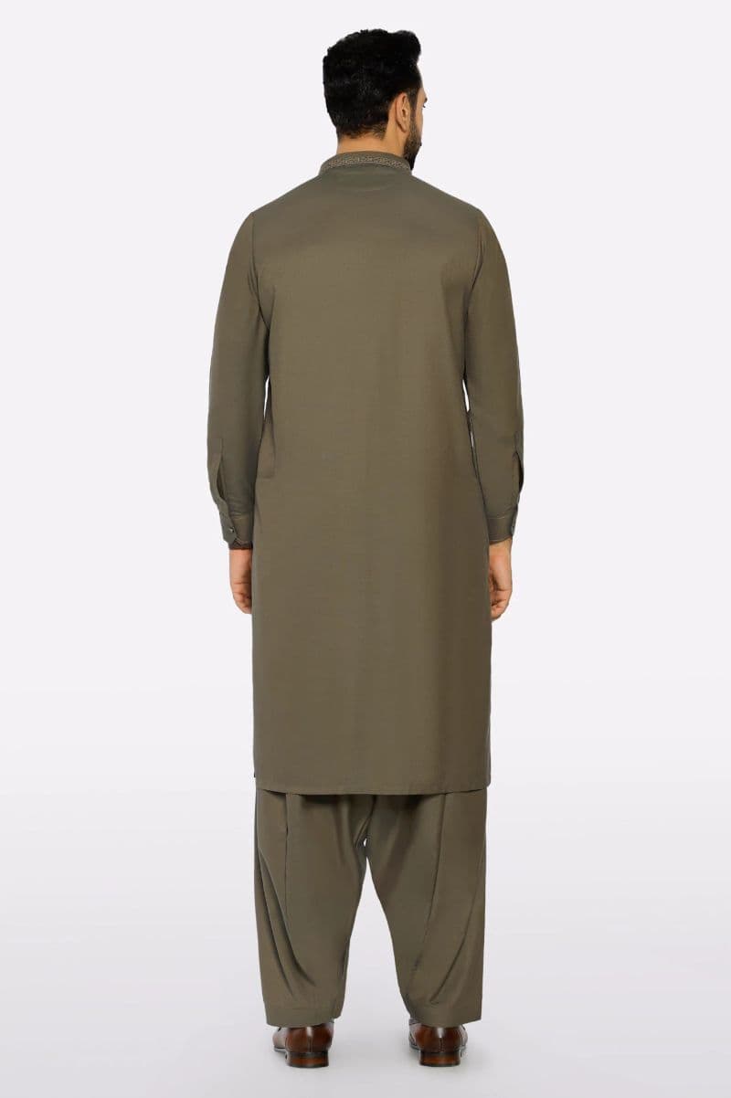 Dark Green Wash & Wear Shalwar Kameez