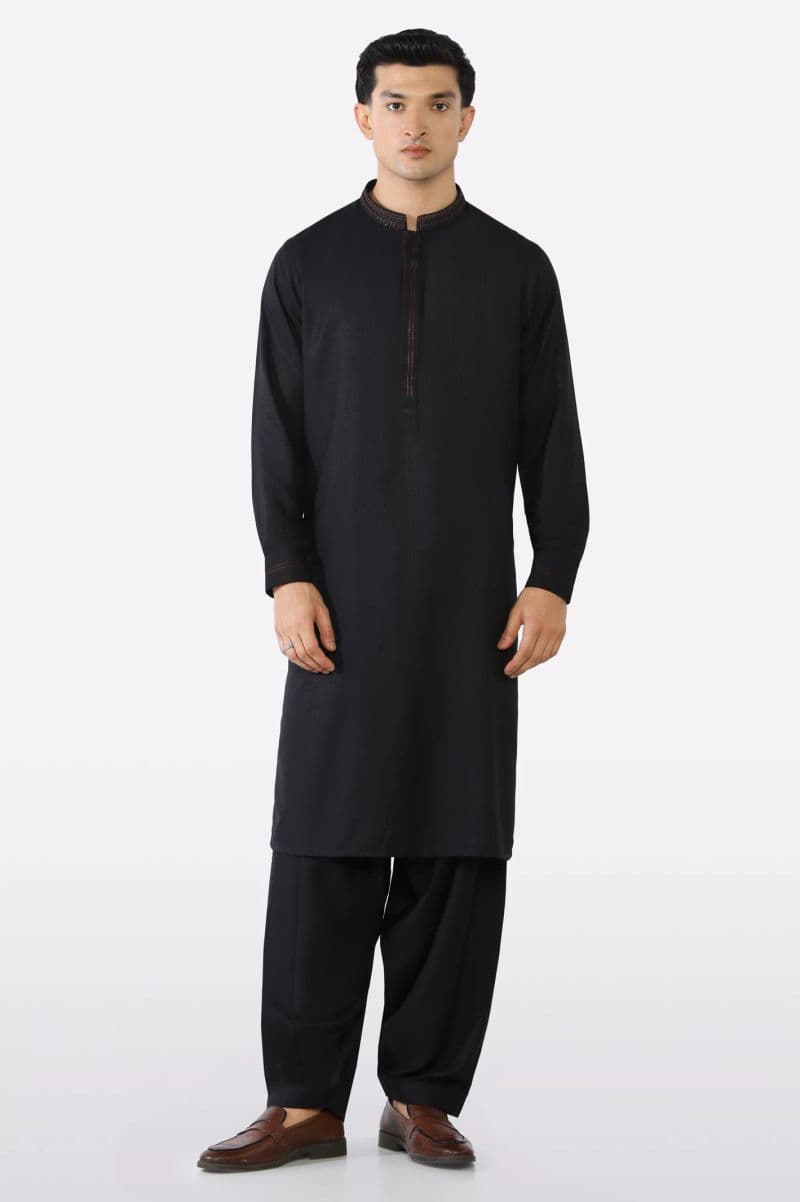 Black Wash & Wear Shalwar Kameez thumbnail
