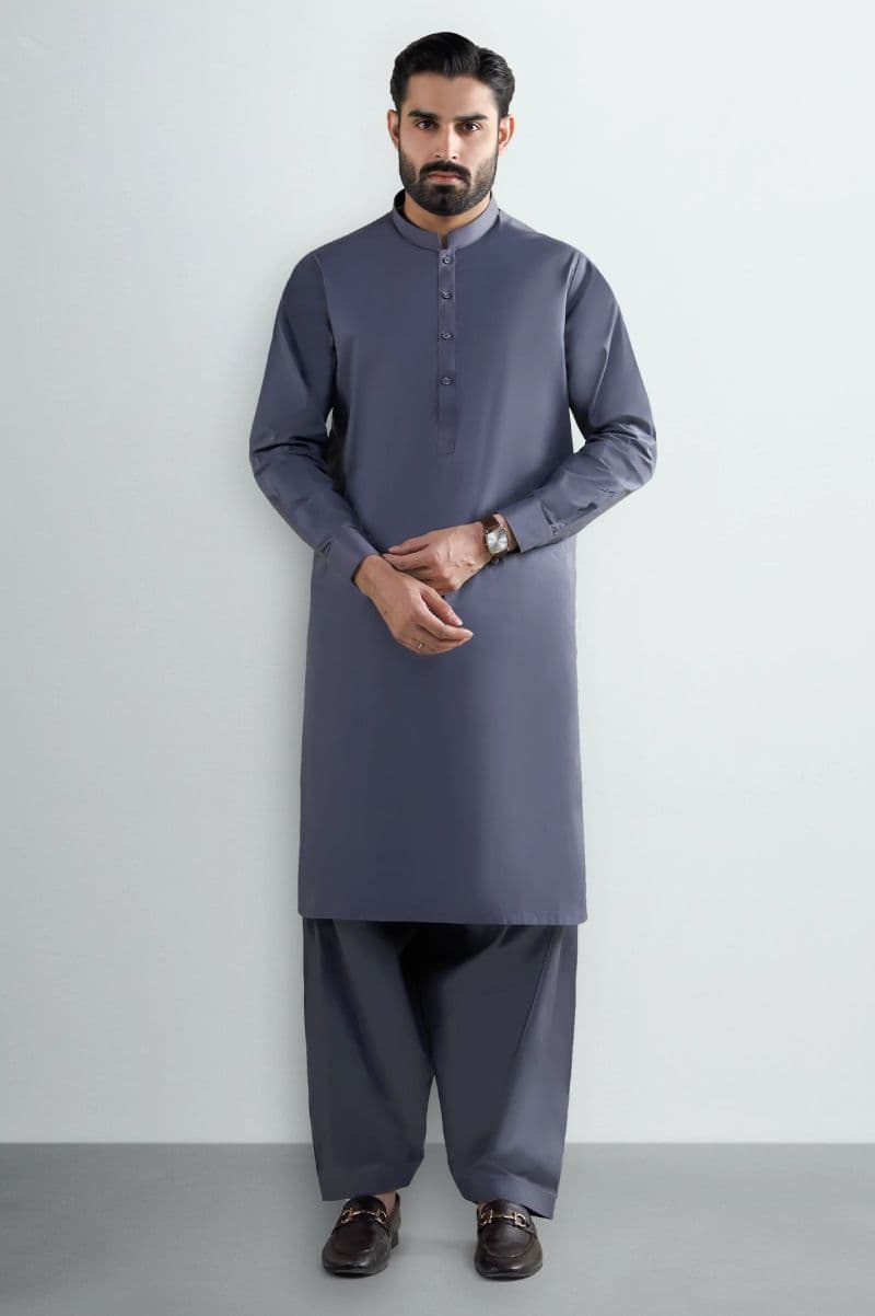 Dark Grey Cotton Shalwar Kameez thumbnail