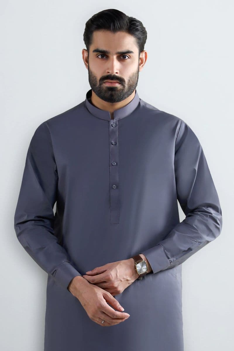 Dark Grey Cotton Shalwar Kameez thumbnail