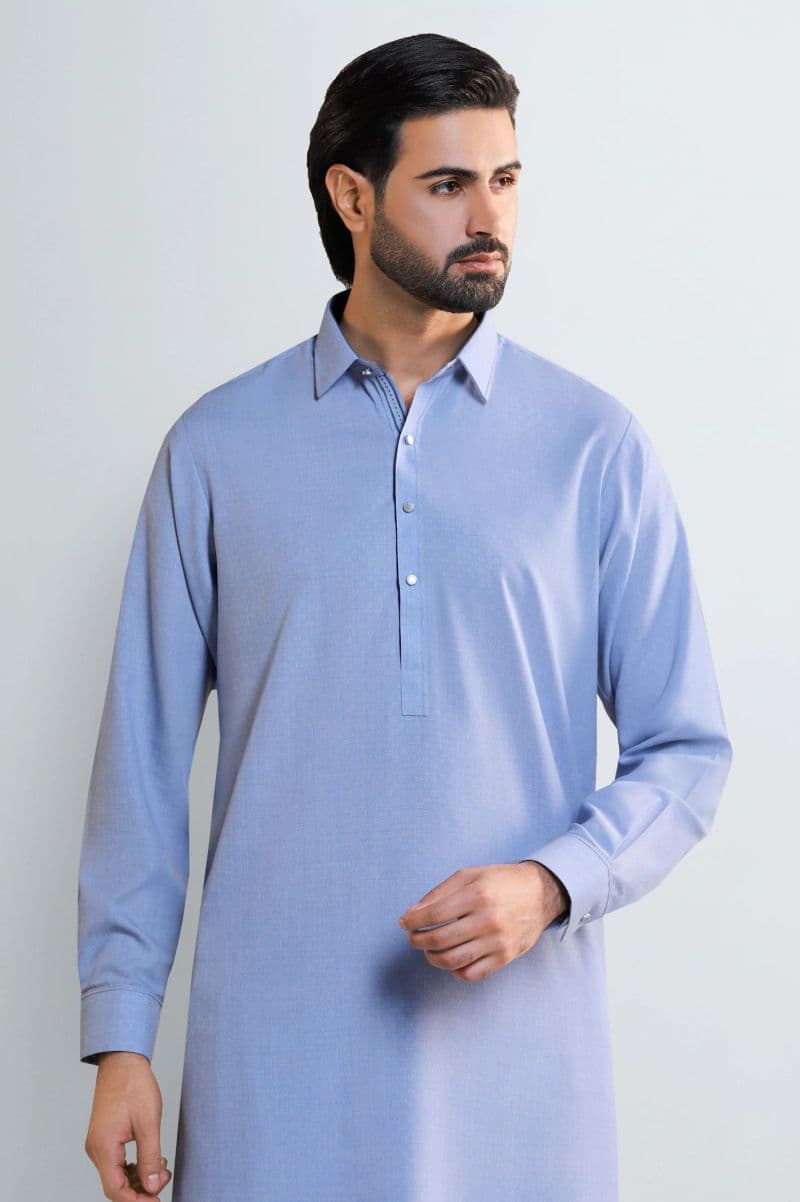 Light Blue Wash & Wear Shalwar Kameez thumbnail