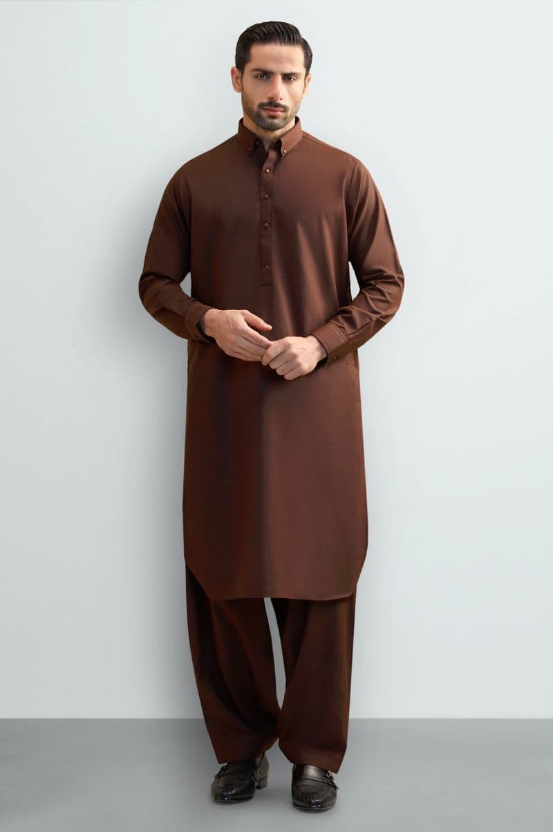 Maroon Wash & Wear Shalwar Kameez thumbnail