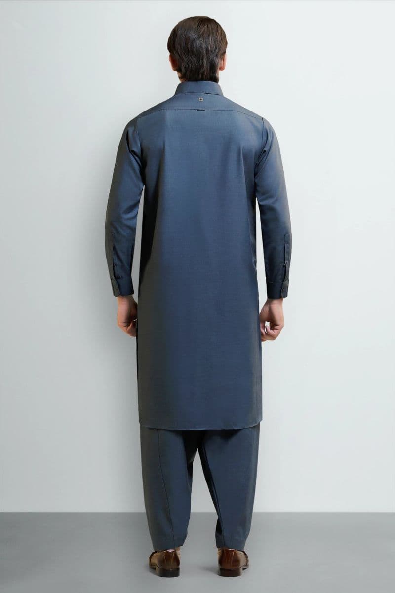 Dark Grey Wash & Wear Shalwar Kameez