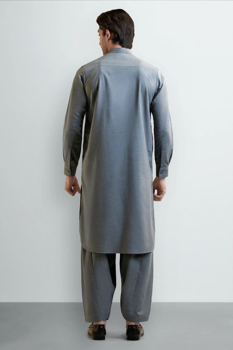 Grey Wash & Wear Shalwar Kameez thumbnail