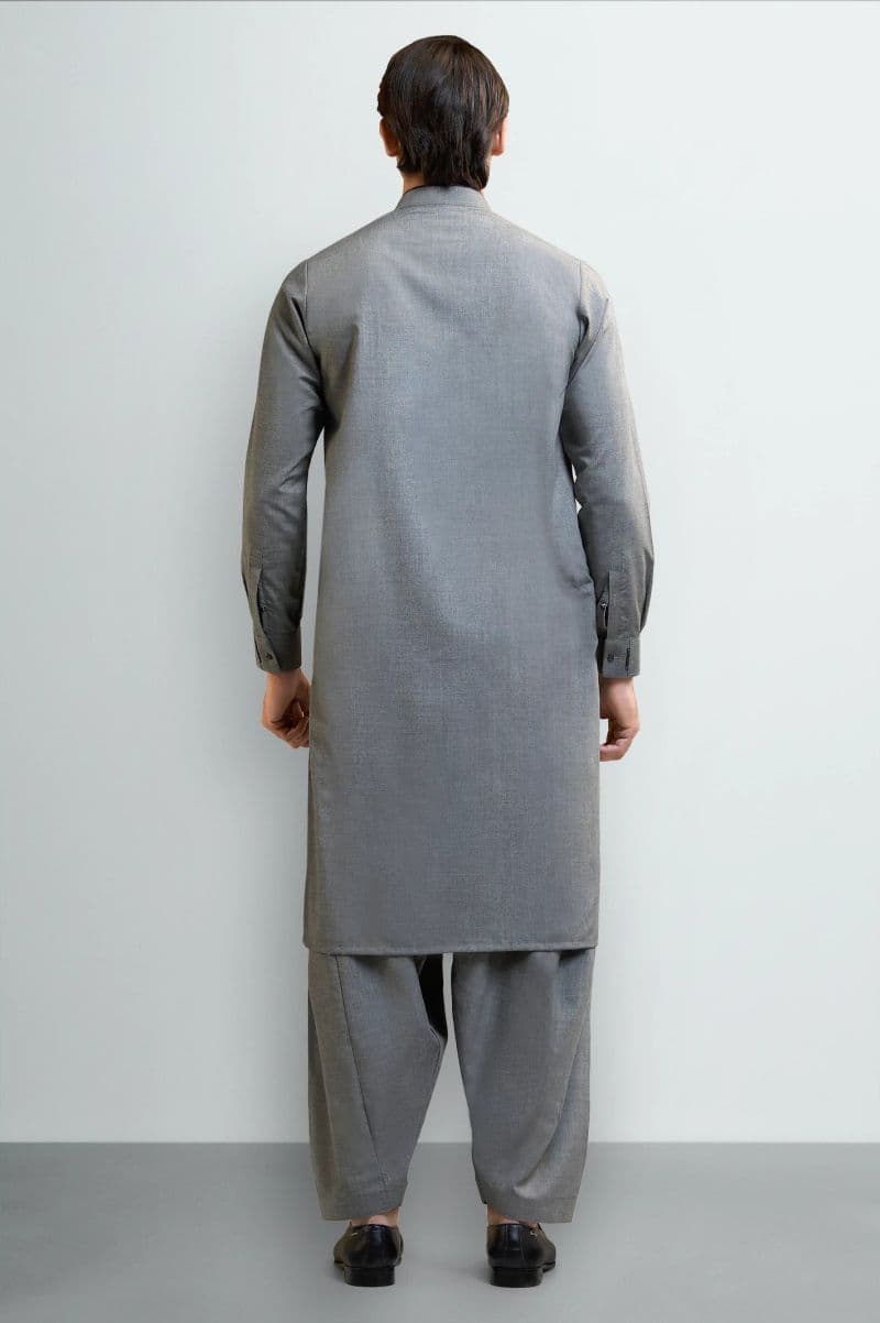 Light Grey Wash & Wear Shalwar Kameez