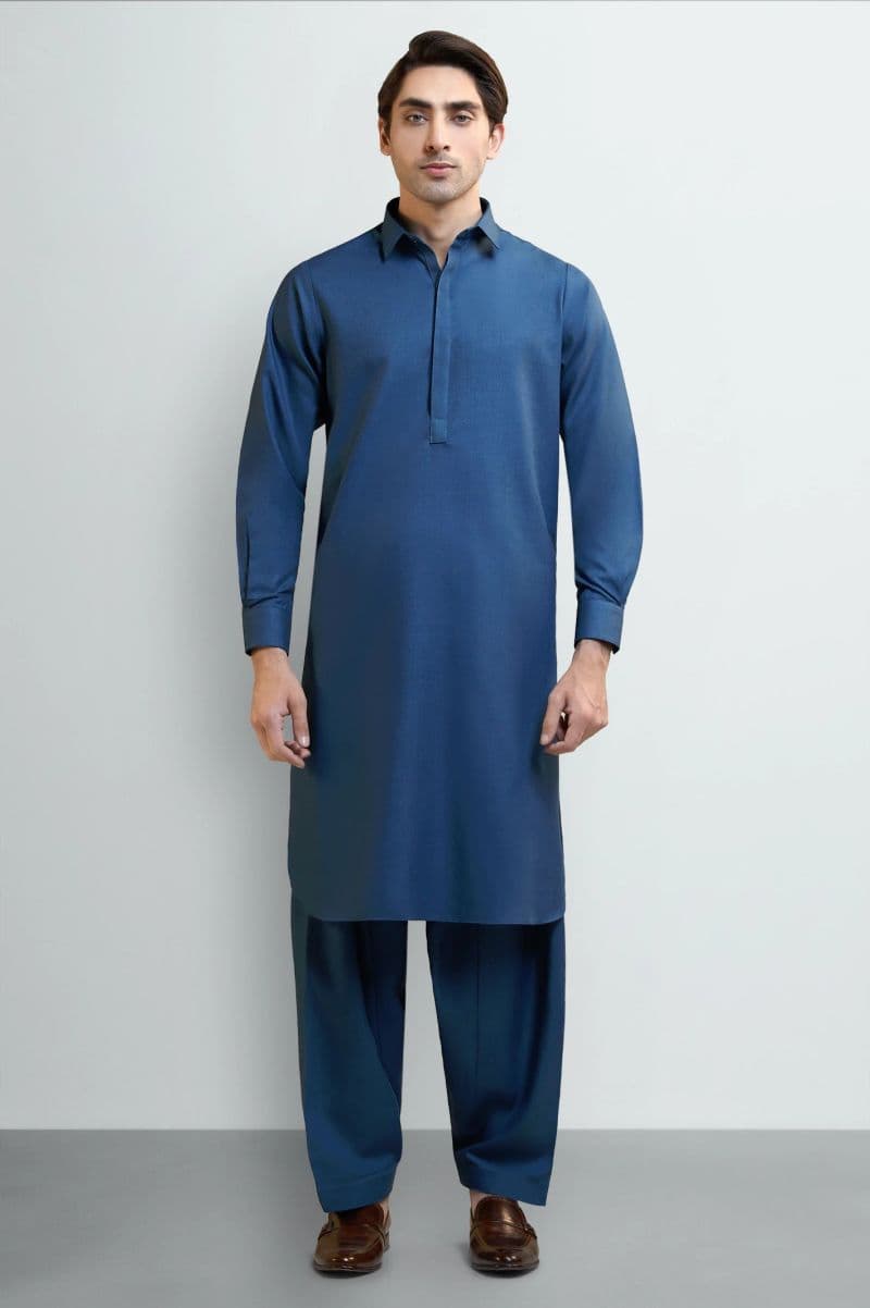 Blue Wash & Wear Shalwar Kameez