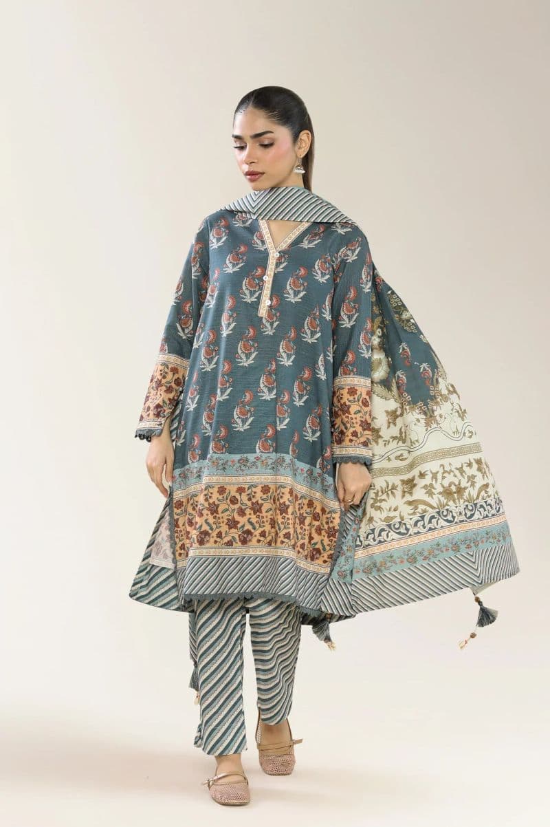 Printed Khaddar-Green 3PC thumbnail