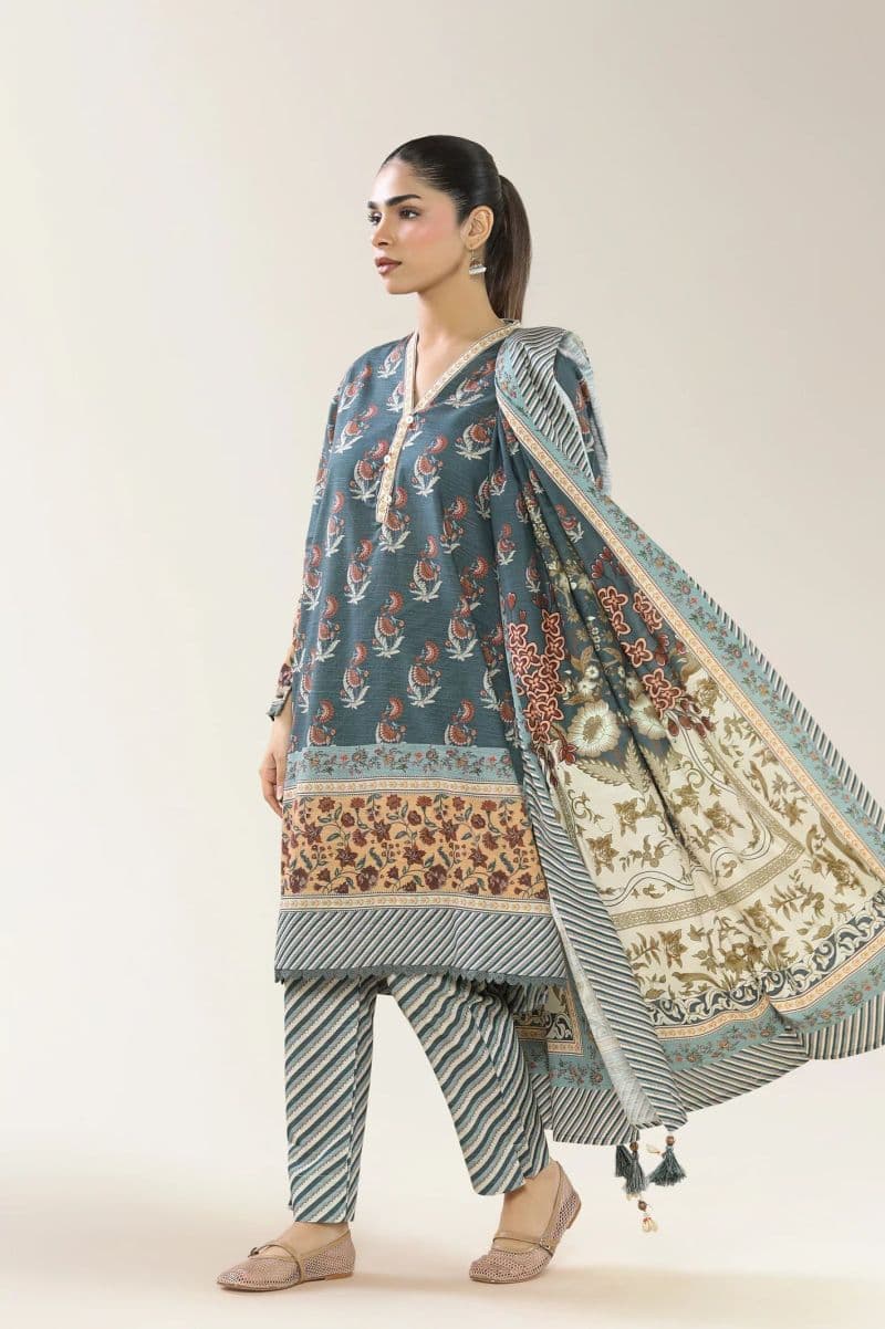 Printed Khaddar-Green 3PC thumbnail