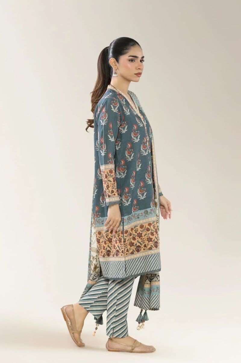 Printed Khaddar-Green 3PC thumbnail