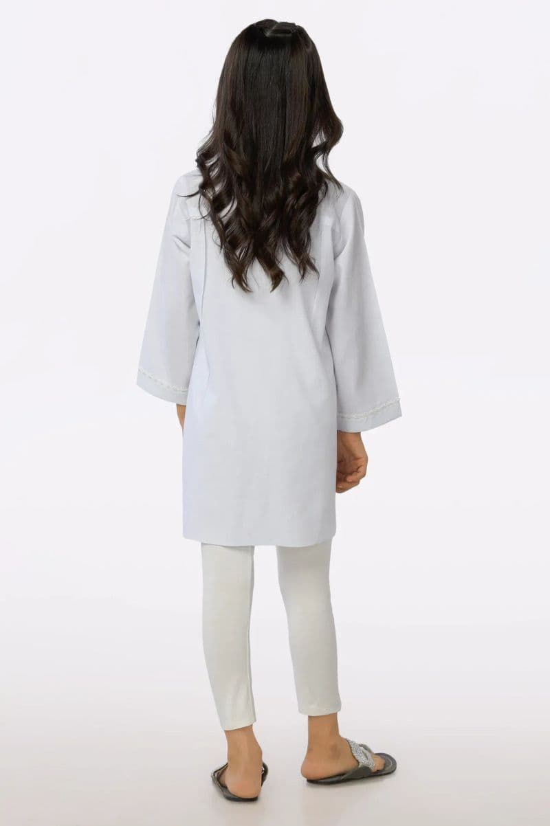White Chambray Dyed Girls Kurti thumbnail