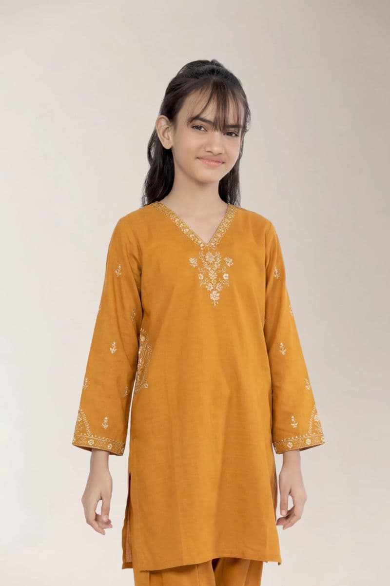 Embroidered Khaddar-Mustard Teens 2PC thumbnail
