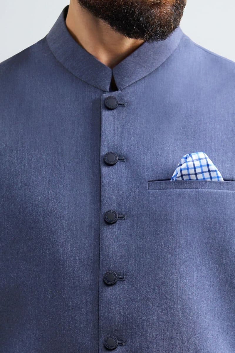 Dark Blue Shalwar Kameez with Waistcoat thumbnail