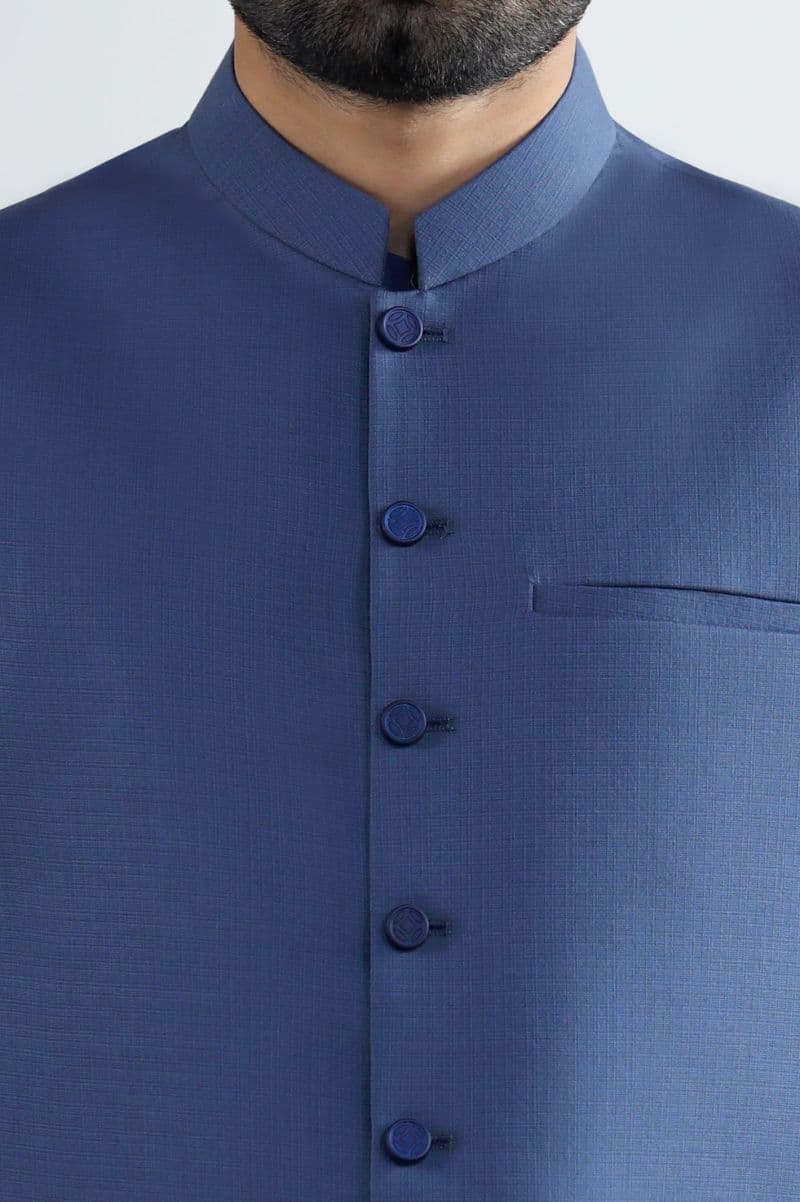 Dark Blue Shalwar Kameez with Waistcoat thumbnail