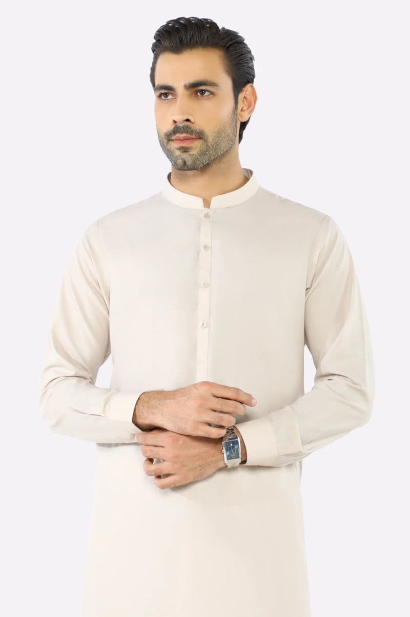 Light Beige Wash & Wear Shalwar Kameez thumbnail