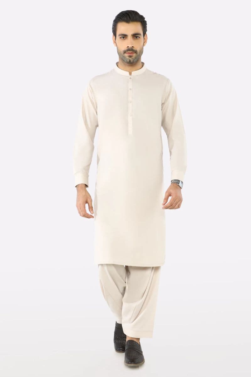 Light Beige Wash & Wear Shalwar Kameez thumbnail