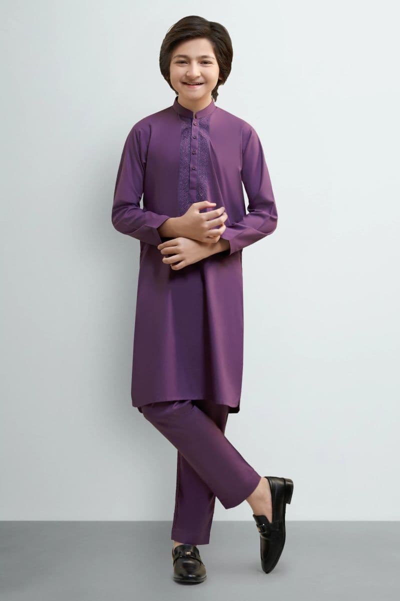 Purple Teens Kurta Pajama