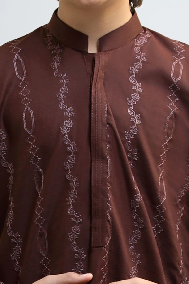 Dark Brown Teens Kurta Pajama