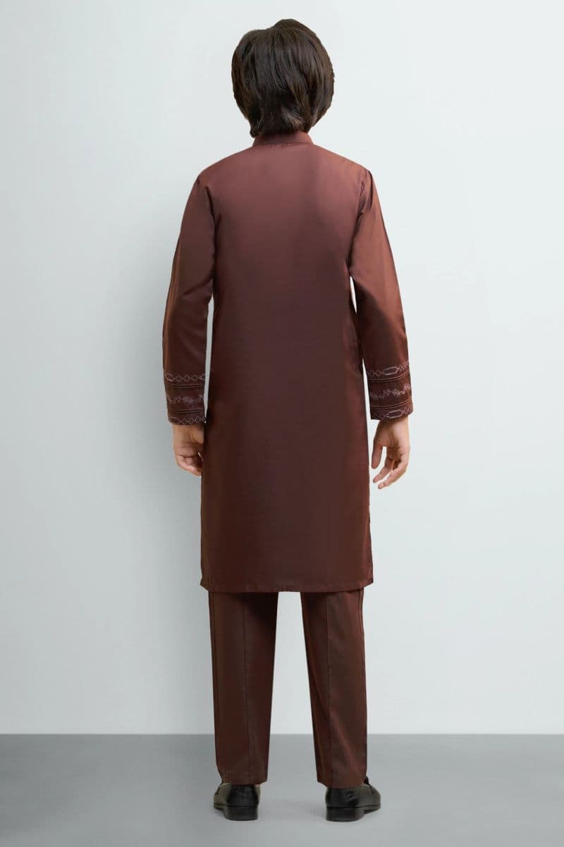 Dark Brown Teens Kurta Pajama