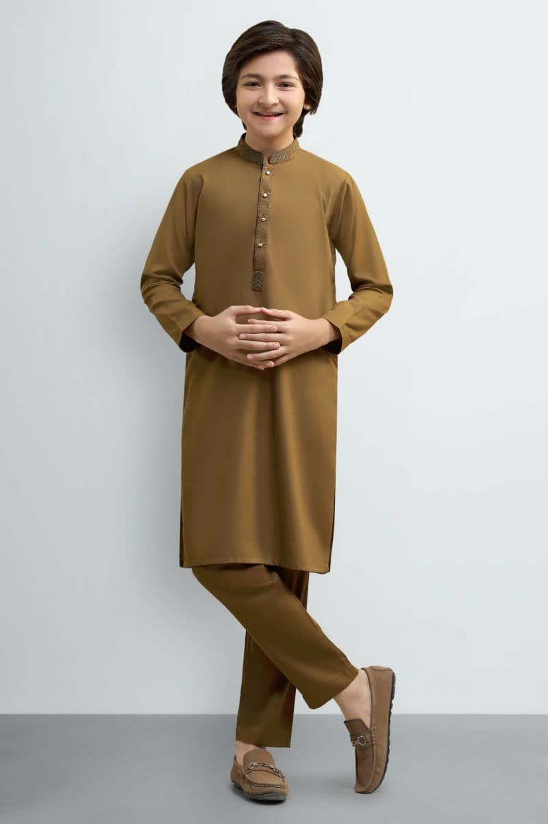 Light Brown Teens Kurta Pajama thumbnail
