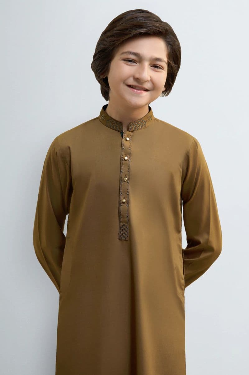 Light Brown Teens Kurta Pajama thumbnail