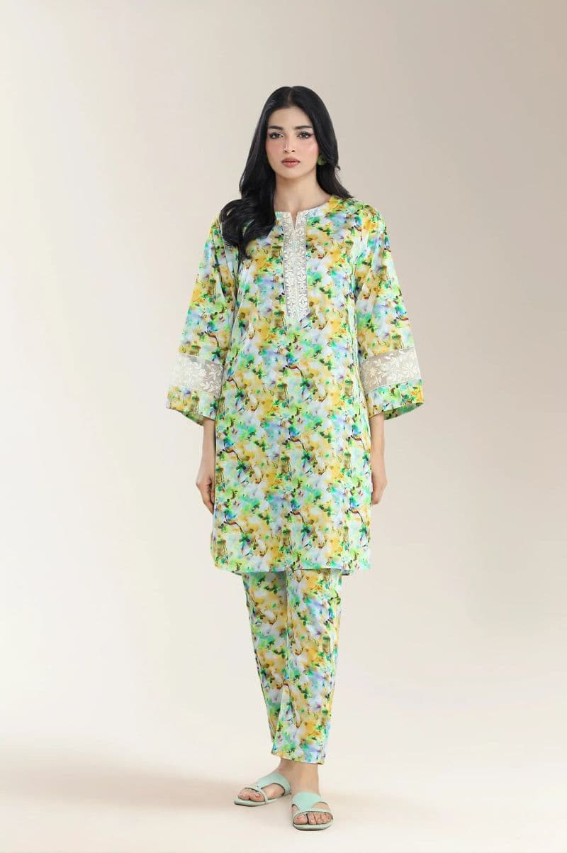 Print With Embroidery Lawn-Green 2Pc thumbnail