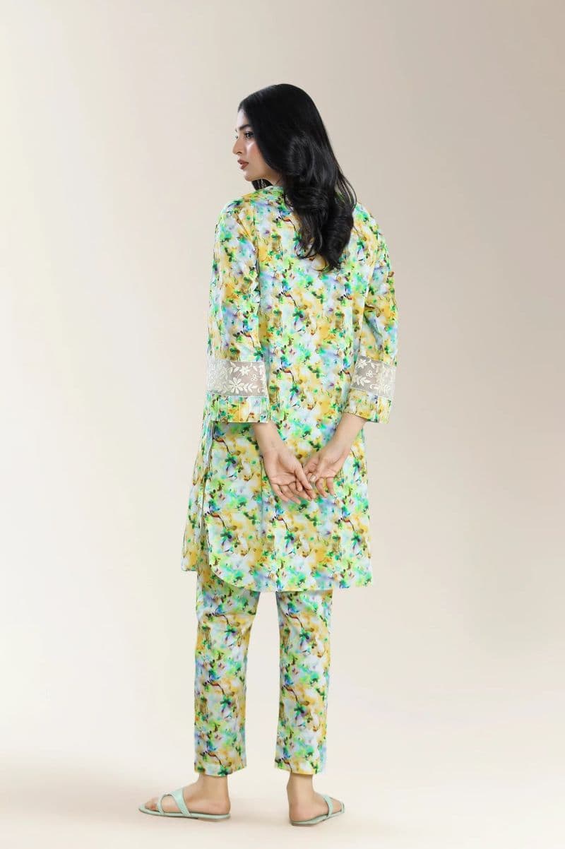 Print With Embroidery Lawn-Green 2Pc thumbnail