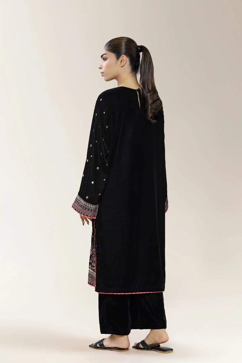 Embroidered Velvet Black 2PC