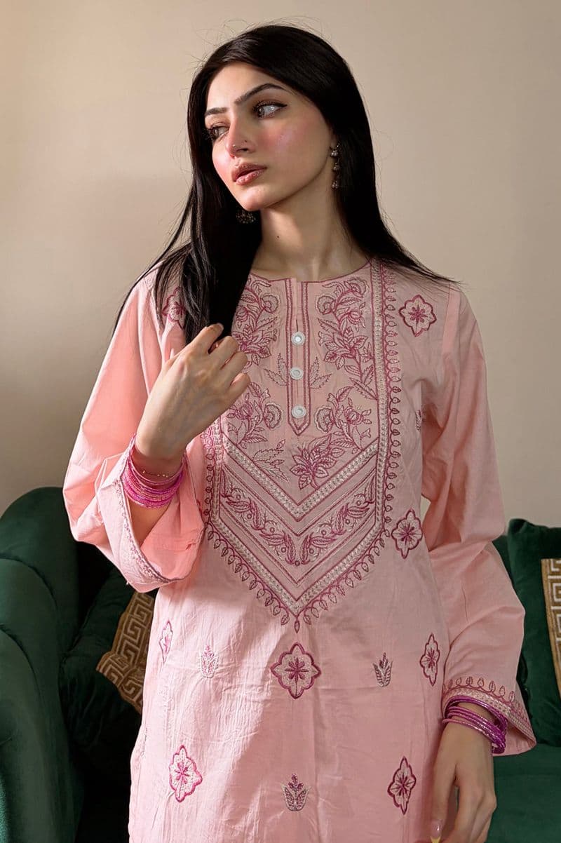 Embroidered Cotton Pink 2PC thumbnail