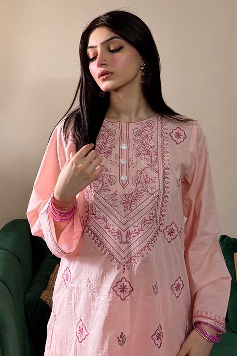 Embroidered Cotton Pink 2PC thumbnail