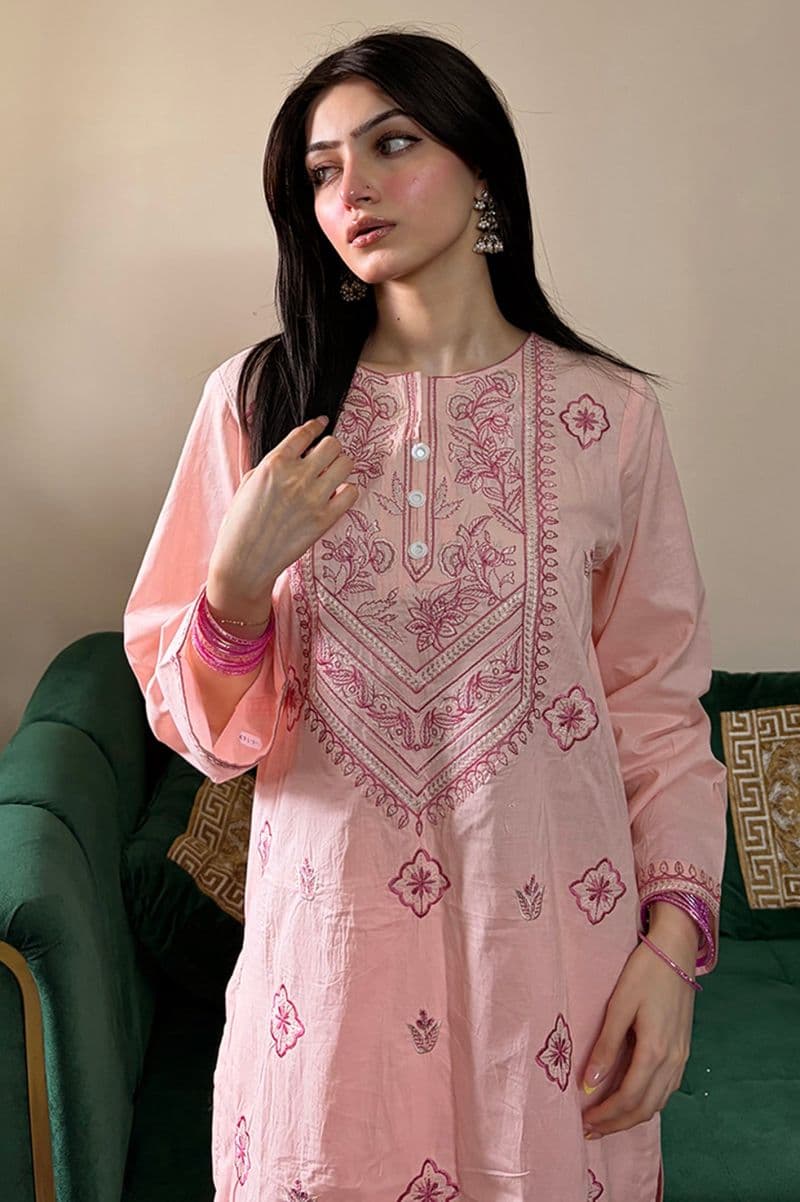 Embroidered Cotton Pink 2PC thumbnail