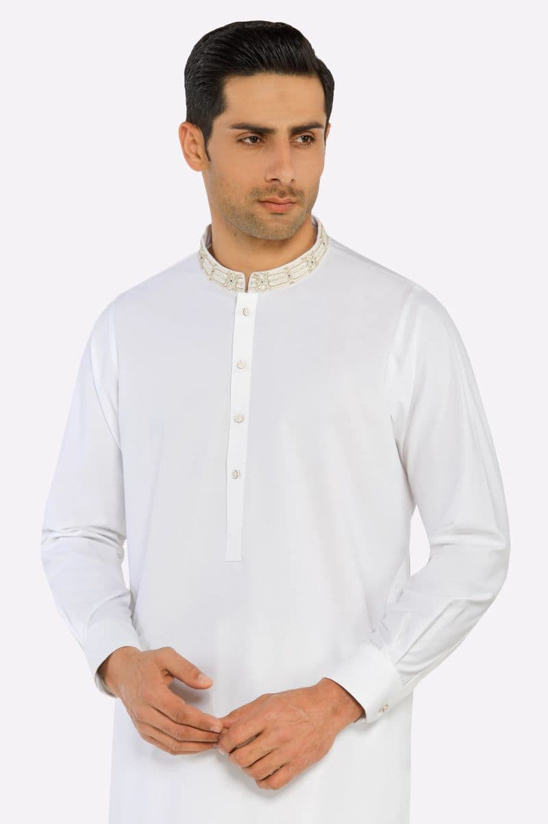 Off White Wash & Wear Shalwar Kameez