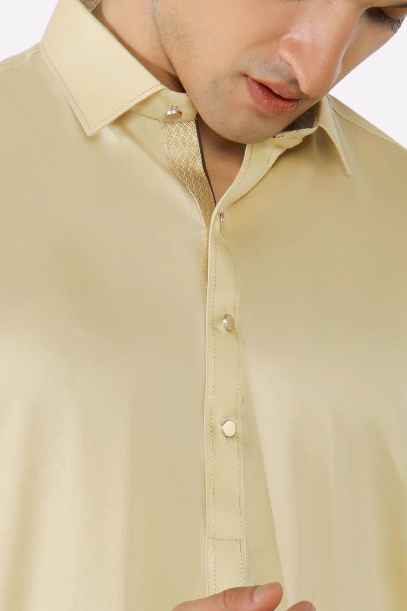 Fawn Cotton Shalwar Kameez