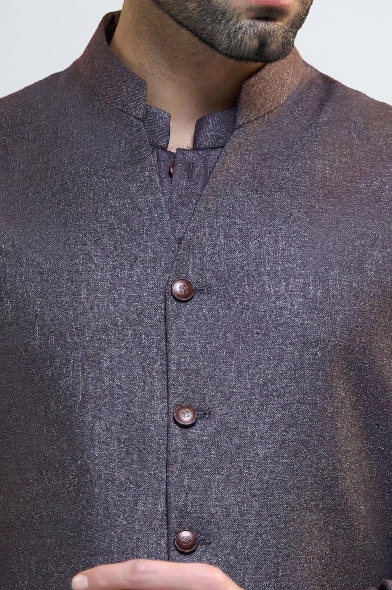 Purple Shalwar Kameez with Waistcoat thumbnail