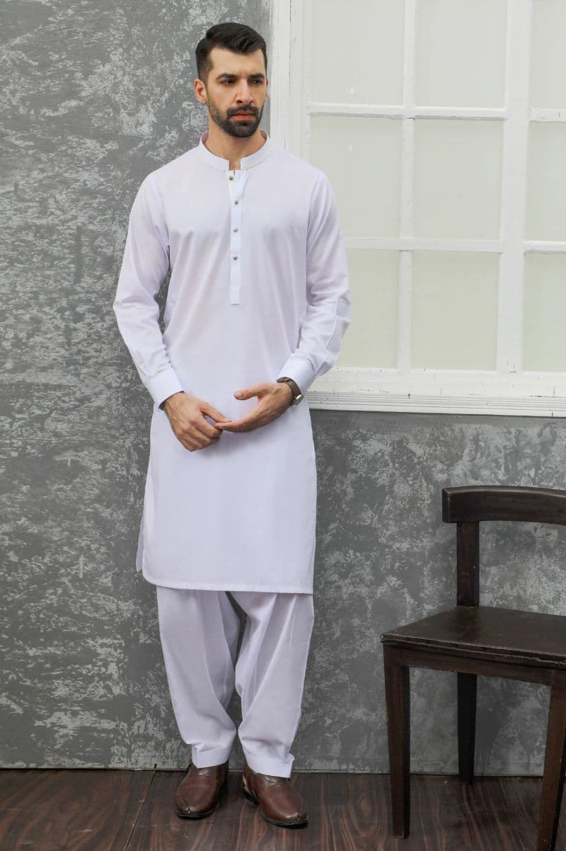 White Wash & Wear Shalwar Kameez thumbnail