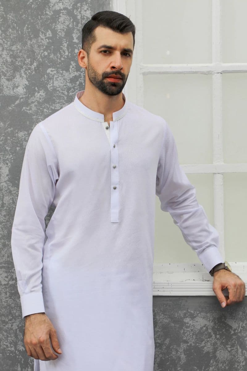 White Wash & Wear Shalwar Kameez thumbnail