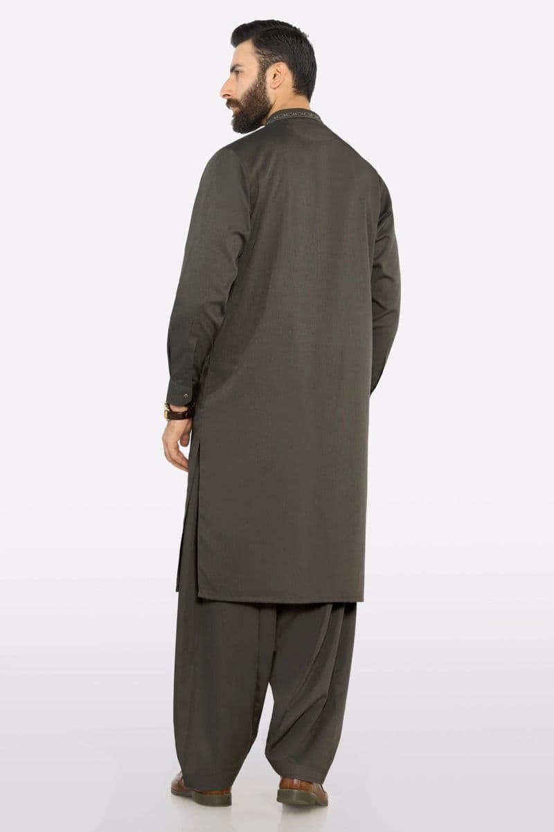 Dark Grey Wash & Wear Shalwar Kameez