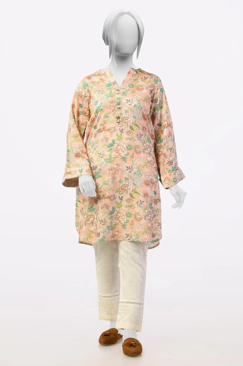 Peach Printed Kurti thumbnail