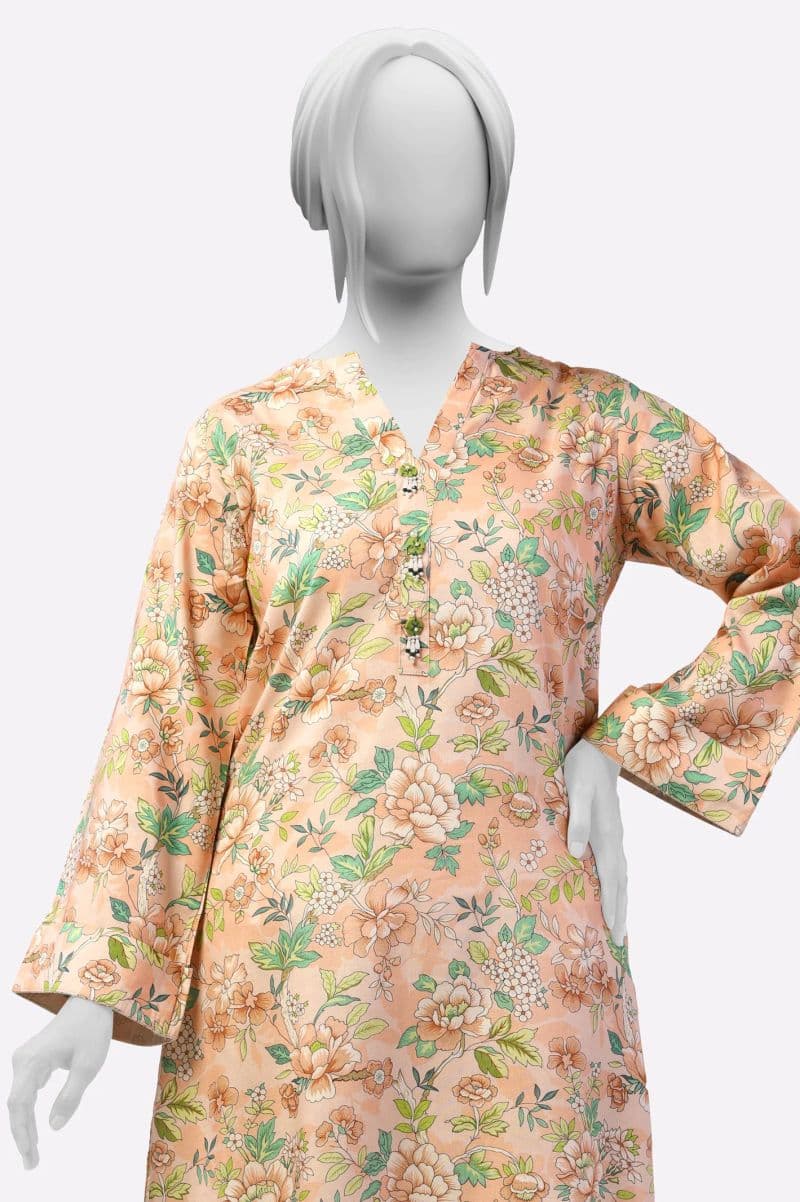 Peach Printed Kurti thumbnail