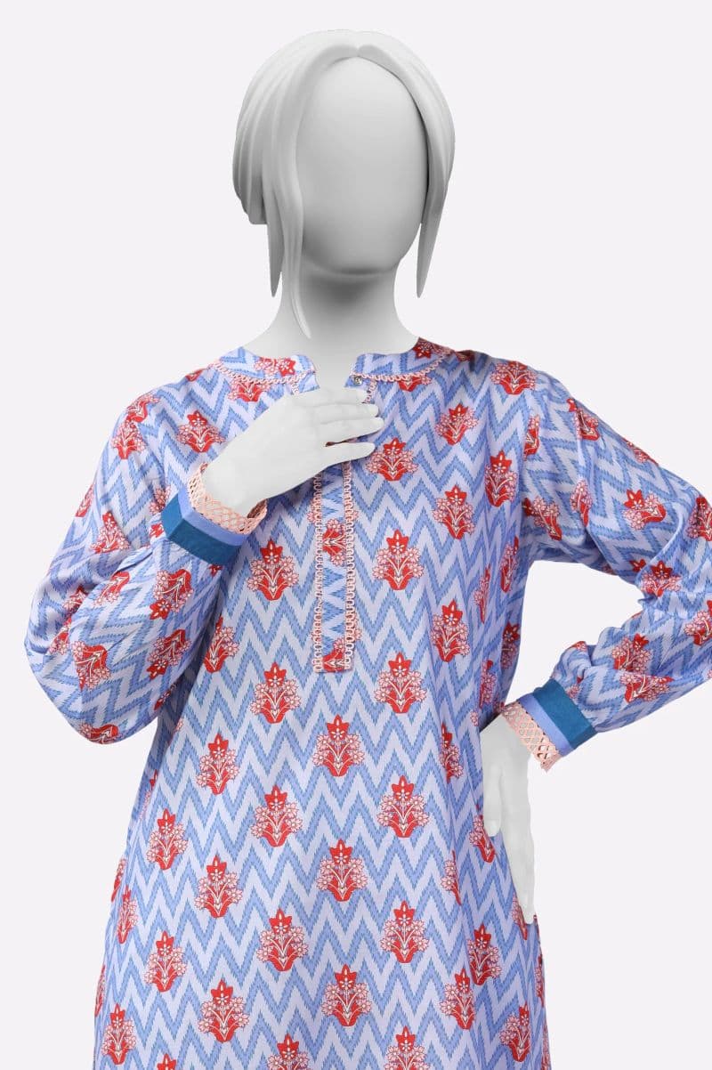 Cambric Purple Printed Kurti thumbnail