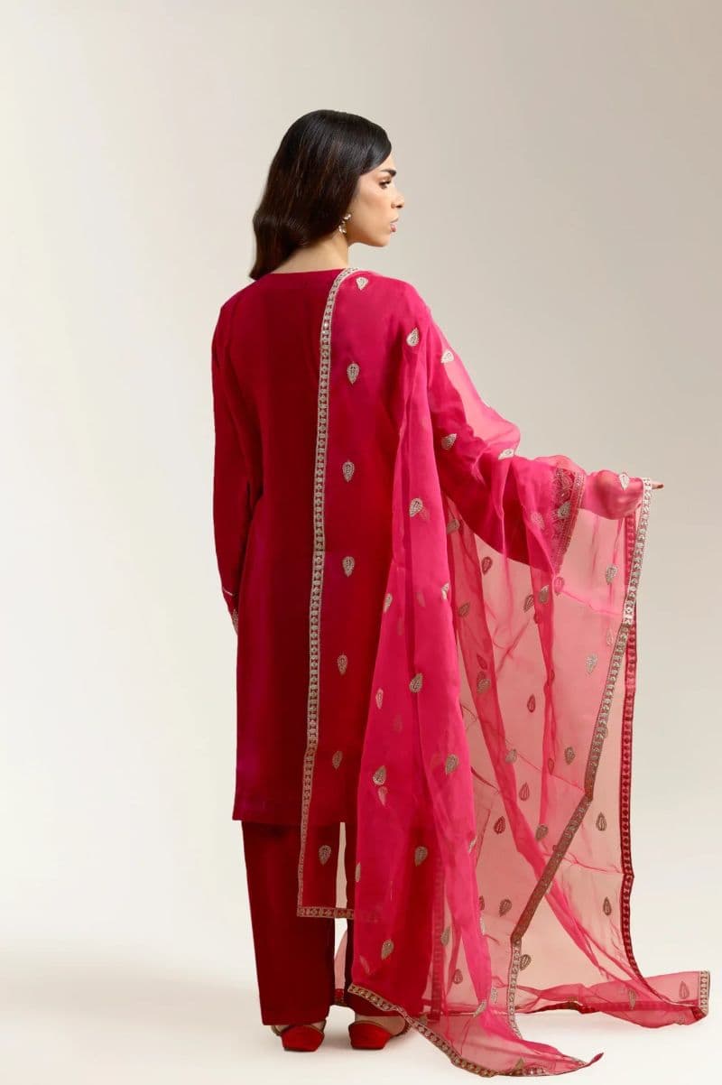 Pink 3PC Embroidered Suit thumbnail