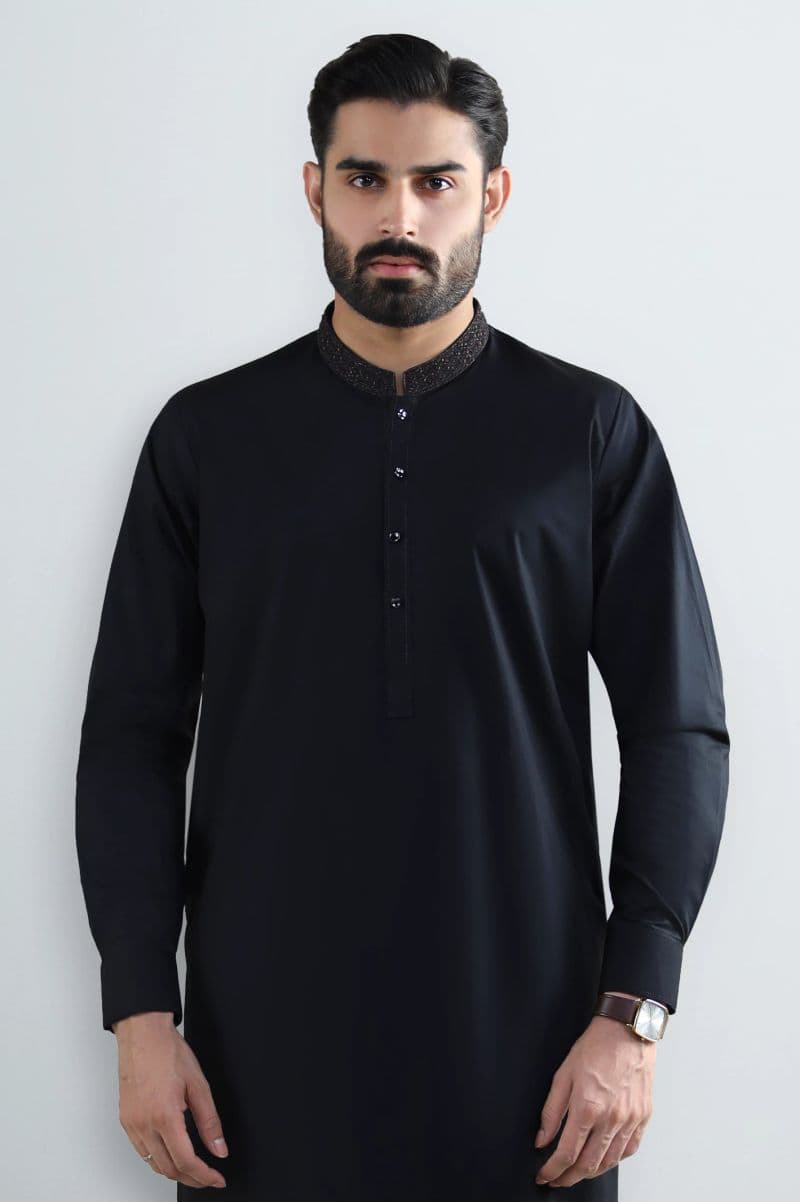 Black Cotton Shalwar Kameez thumbnail