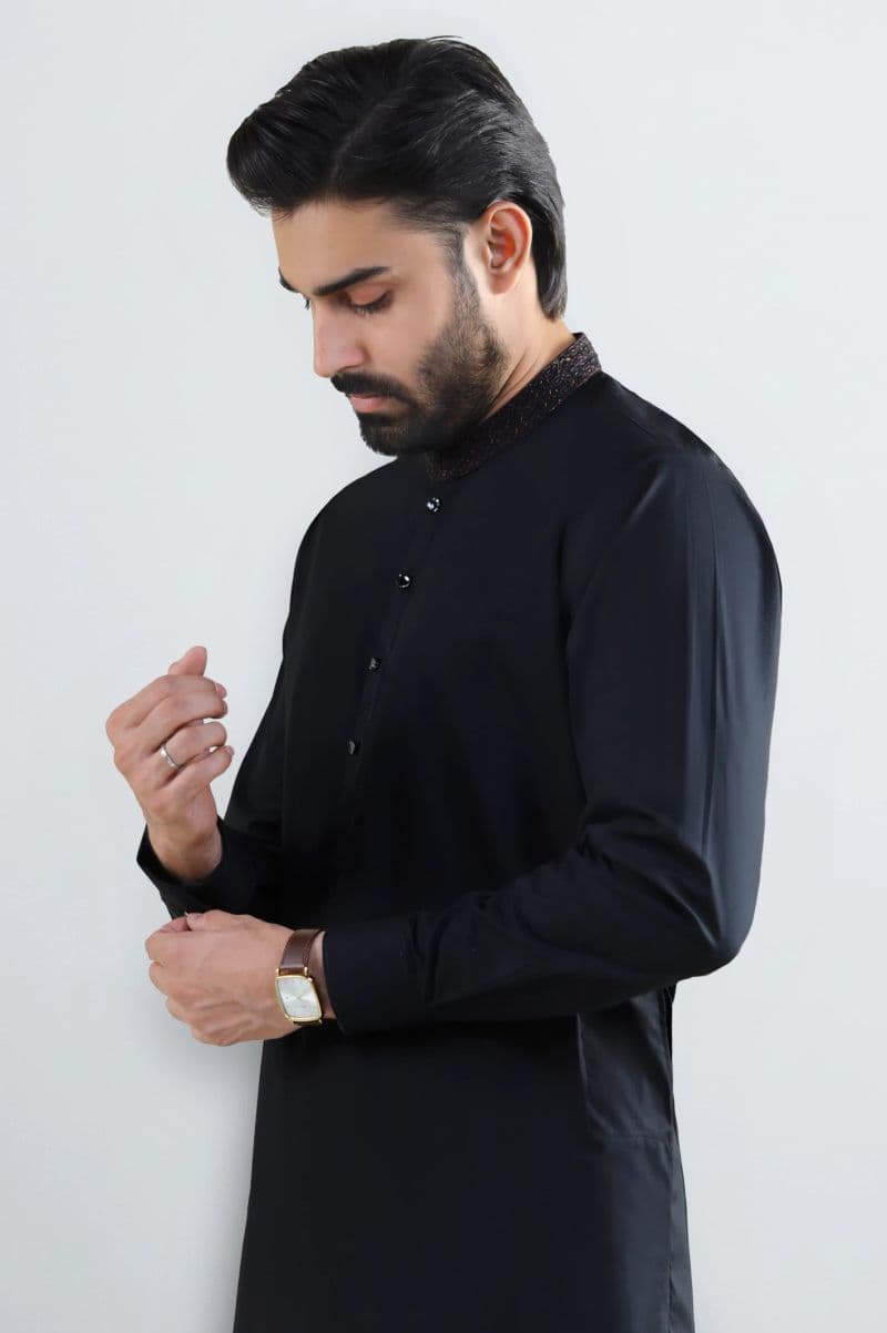 Black Cotton Shalwar Kameez thumbnail