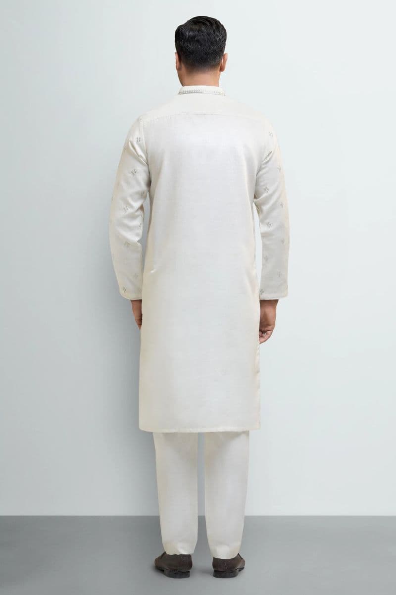 Cream Wash & Wear Kurta Pajama