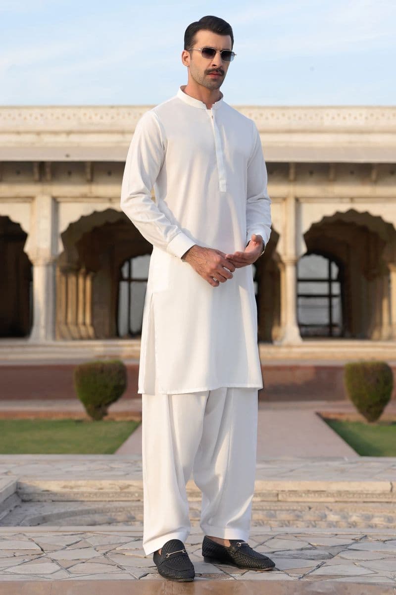 White Wash & Wear Shalwar Kameez