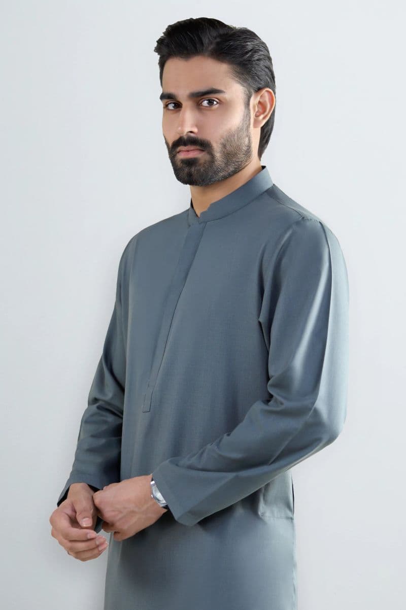 Grey Wash & Wear Kurta Pajama thumbnail