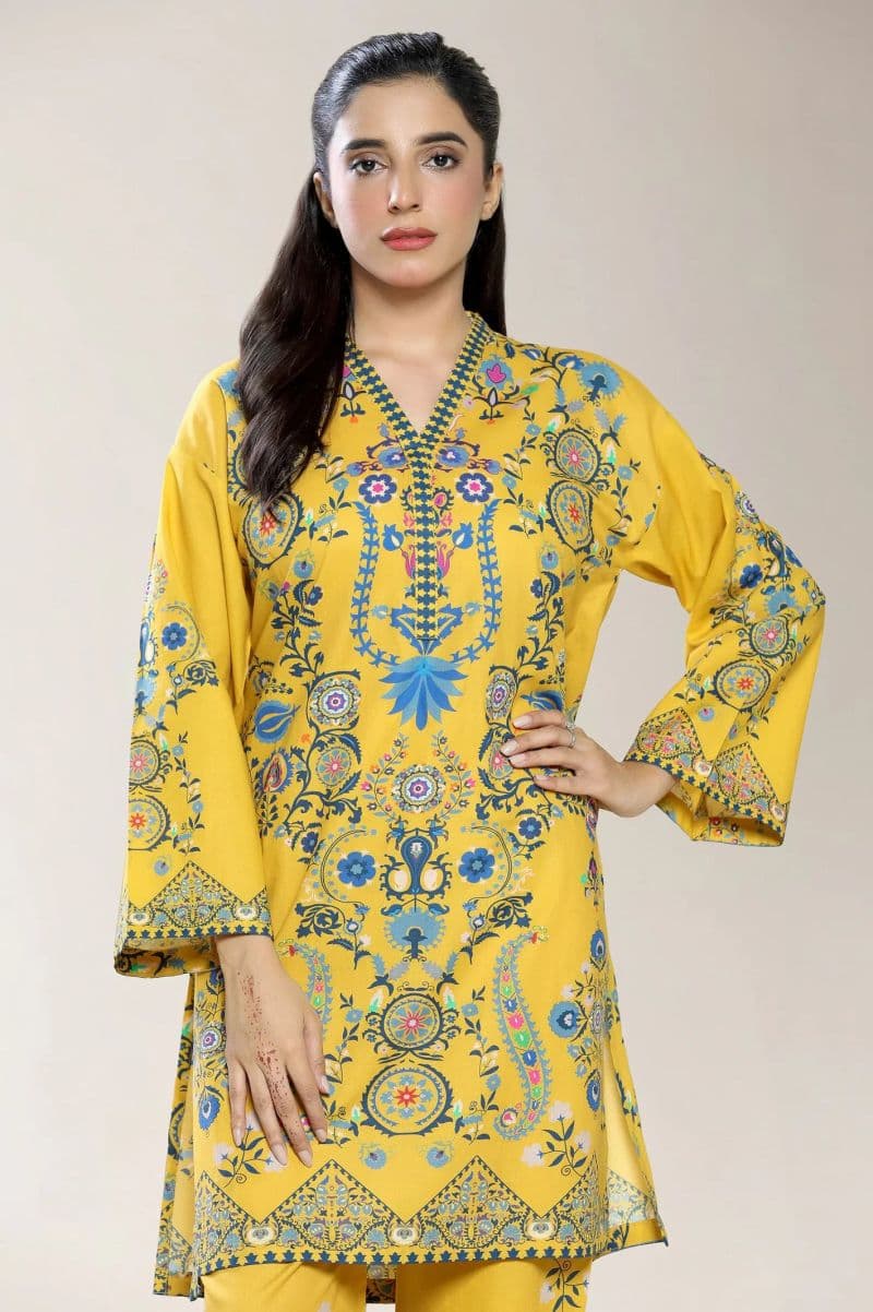 Printed Cotton Mustard 2PC