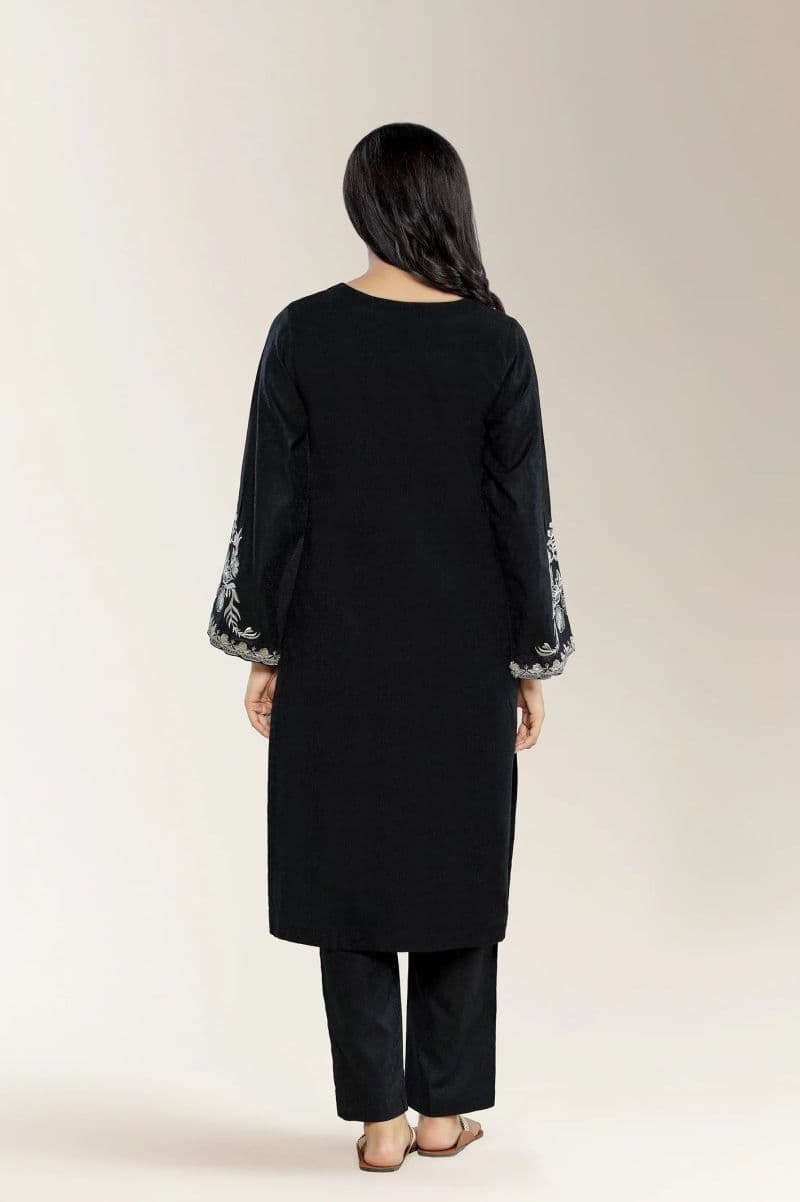 Embroidered Jacquard Black 2PC thumbnail