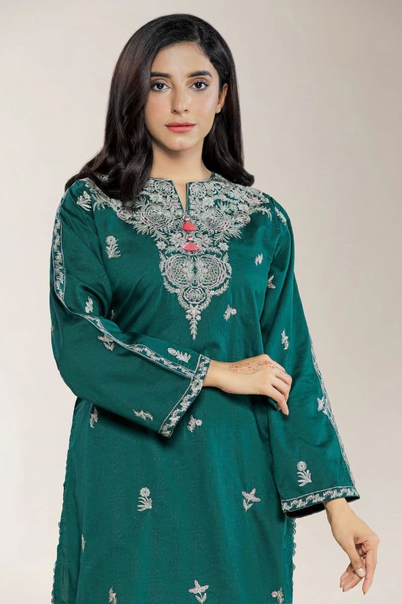 Embroidered Jacquard Green 2PC thumbnail