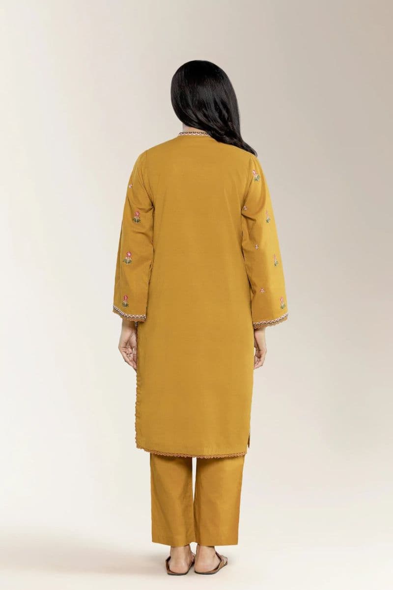 Embroidered Jacquard Mustard 2PC thumbnail