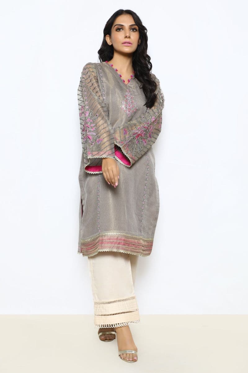 Mesuri Net Grey Kurti thumbnail